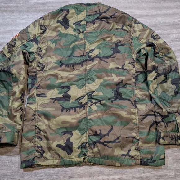 Denim Supply Ralph Lauren Men's XL Camo Military Puffer Jacket Flag Lightweight - Picture 7 of 11